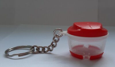 Tupperware Mini Zerkleinerer Schlüsselanhänger rot/klar Schlüsselring
