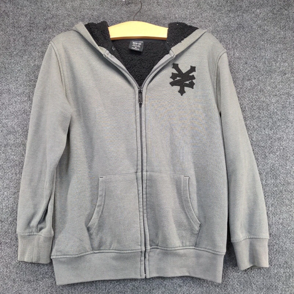 Zoo York Boys Hoodie Gray Medium 10-12 Full Zip Long Sleeve Fleece Lined - Image 2 of 4