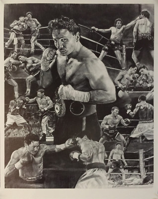 Vinny Paz Collage Charcoal Art Print Boxing Fight Poster