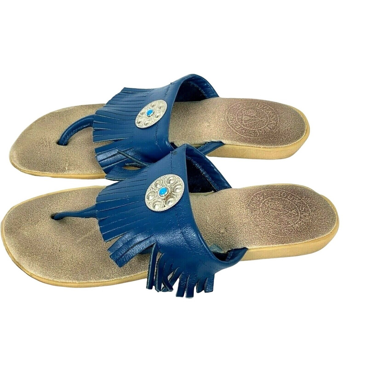 Sioux Sandals by Tru Stitch Fringe size 7 Womens Blue