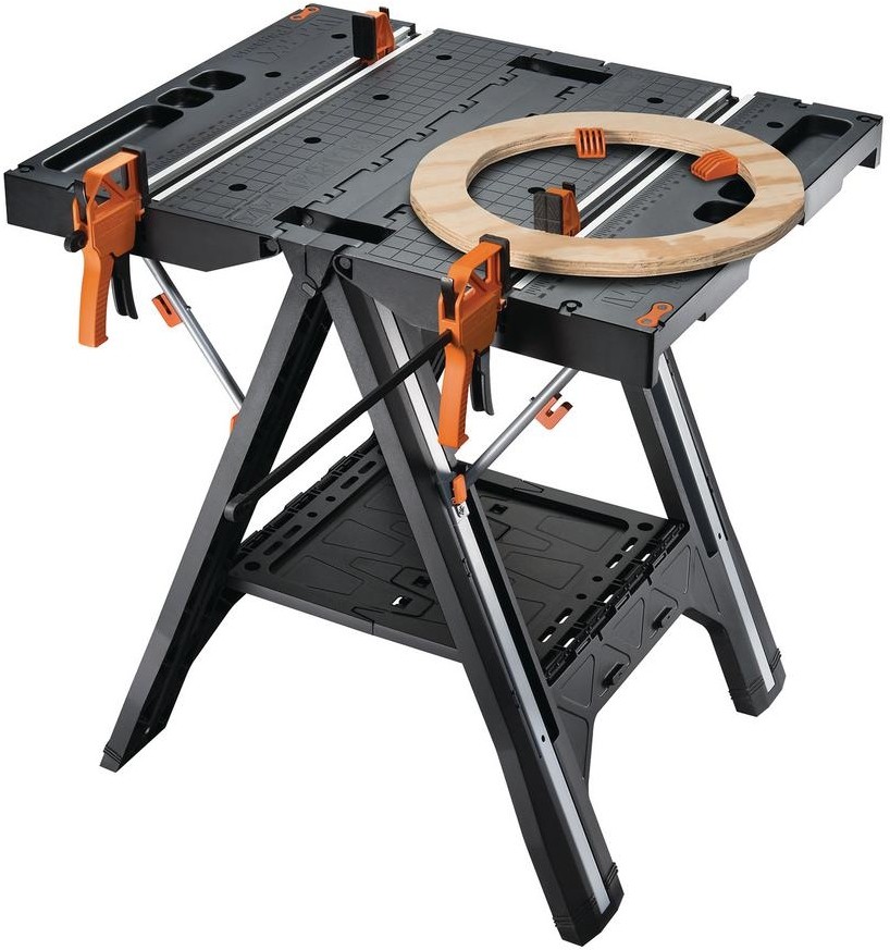 Worx Work Table Bench Sawhorse Saw Horse Clamps Holding Pegs WX051 Foldable 845534015836 eBay