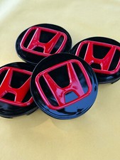 4x Honda Set Of Black Wheel Center Caps 69mm - - Satisfaction Guaranteed