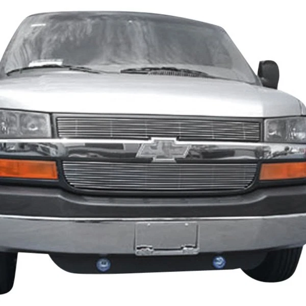 For Chevy Express 3500 03-25 T-Rex 2-Pc Polished Horizontal Billet Main Grille Foto 3 de 4