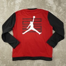 Jordan Dri-FIT Snap Front Jacket Red Black Mens XL Jumpman 23 Graphic Basketball