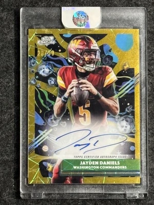2024 Topps Chrome Cosmic #CCA-JD Jayden Daniels Auto Gold Refractors #/50  - Bild 1 von 2