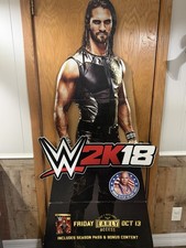 WWE 2K18 Seth Rollins 6 ft Cardboard Standup Display, GameStop signed my Rollins