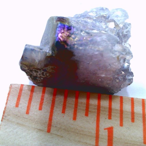 ✅ Fluorita~Con inclusiones de goethita~Racimo de cuarzo~Muestra mineral~19,5 gramos - Imagen 5 de 10