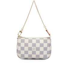 Louis Vuitton Damier Azur Mini Pochette Accessoires Pre-Loved Handbag White