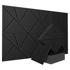 6 Pack Acoustical Wall Panels  Large Art Acoustic 60" x 40" Black Style 6