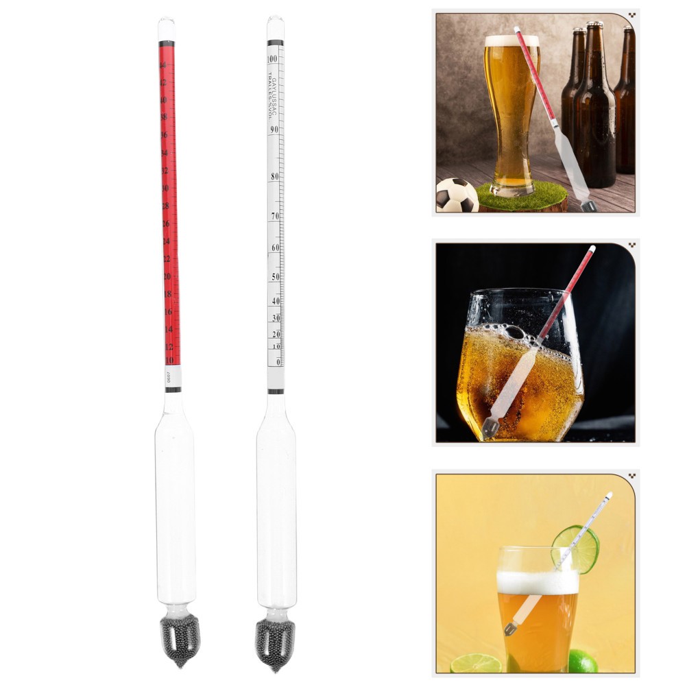 2 Pcs Alcohol Tester Hydrometer Dual Scale For Wine Beer And Liquor Measurement