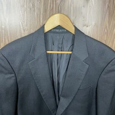 Hugo Boss Blazer Jacket Mens 40R Gray Solid 100% Super 100 Finest Quality Wool