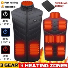 Heated Vest 9 Heating Zones With 10000mAh Battery Pack Electric Heating Vest US