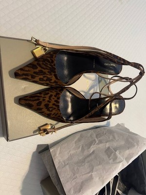 TOM FORD Padlock leopard-print suede pumps Size 38