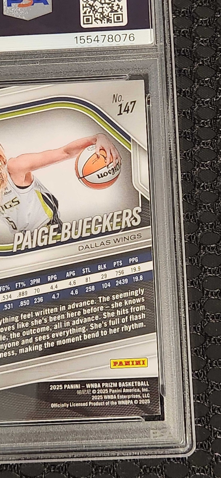 2025 PANINI PRIZM WNBA SILVER PRIZM VARIATION #147 PAIGE BUECKERS PSA 10 view 6