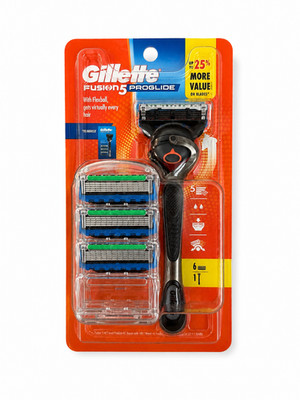 Gillette Fusion 5 Proglide Razor with 6 Refill Cartidges new sealed