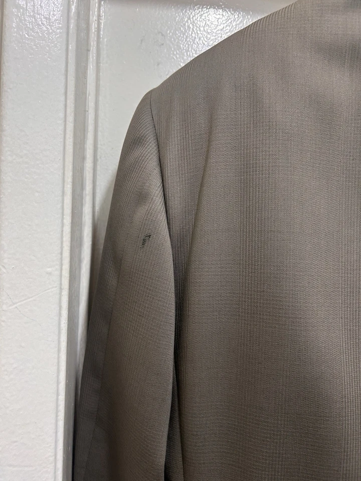 Blazer Lanvin Hombre 50R Beige Doble Pecho Lana Pico Solapa Hecho en Italia Foto 4 de 4