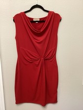 Michael Kors Women's Red Pullover Dress Size Med Career Or Cocktail