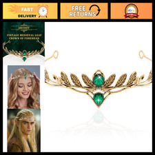 Vintage Leaf Headpiece Fairy Crown Elf Circlet for Women Men - Renaissance Acc