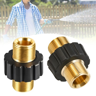 #ad 2Pcs Brass Pressure Washer Connector Quick Connect Fitting M22 14mm Hose Adapter $12.90