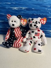 Ty Beanie Babies Patriotic New With Tags - Lot of 2-Glory  Spangle