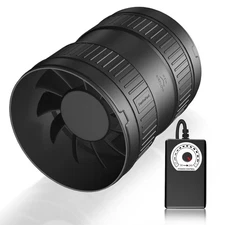FanGoFast 6 Inch Inline Duct Fan 345CFM Airflow with Stepless Speed Control