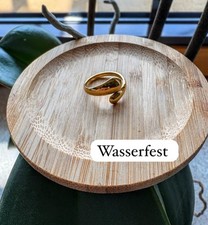 Chunky Tropfenring, vergoldet wasserfest, gr�...