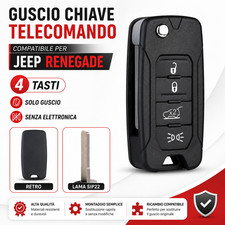 TELECOMANDO GUSCIO CHIAVE COMPATIBILE per JEEP RENEGADE 3 o 4 TASTI