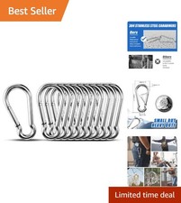 10pcs Small Carabiner Clip Hooks 1.57" Carabiners Heavy Duty, 304 Stainles St...