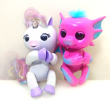 x2 WowWee Fingerlings Mackenzie Light Up Unicorn And Sandy