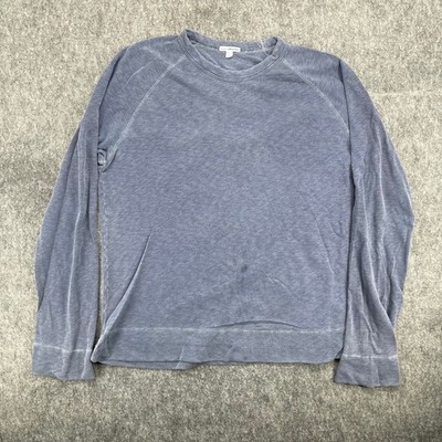 James Perse Sweatshirt Womens 3 Standard Mens Blue Raglan Long Sleeve Crew Neck