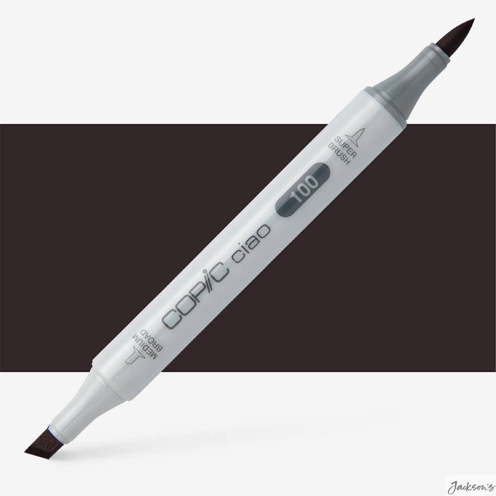 Copic Ciao Marker Alcohol Ink Black 100 Dual Tip Brush For Illustration