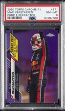 2020 TOPPS CHROME FORMULA 1 PURPLE REFRACTOR #171 MAX VERSTAPPEN 231/399 PSA 8