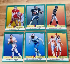 1991 Fleer Football League Leaders Card Lot Bo Jackson Barry Sanders Montana NM