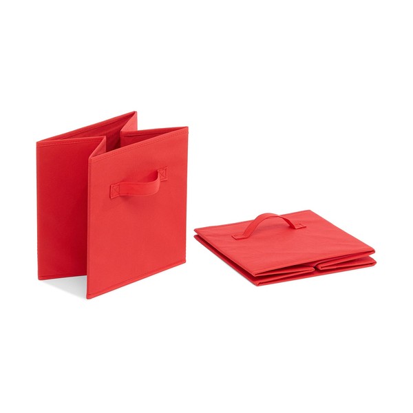 Amazon Basics Faltbare Aufbewahrungsboxen 6Er Set Rot 26.6X26.6X27.9 Cm-image