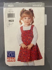 See & Sew Girl's Dress Pattern Sizes  5-6X pattern #4623 CUT
