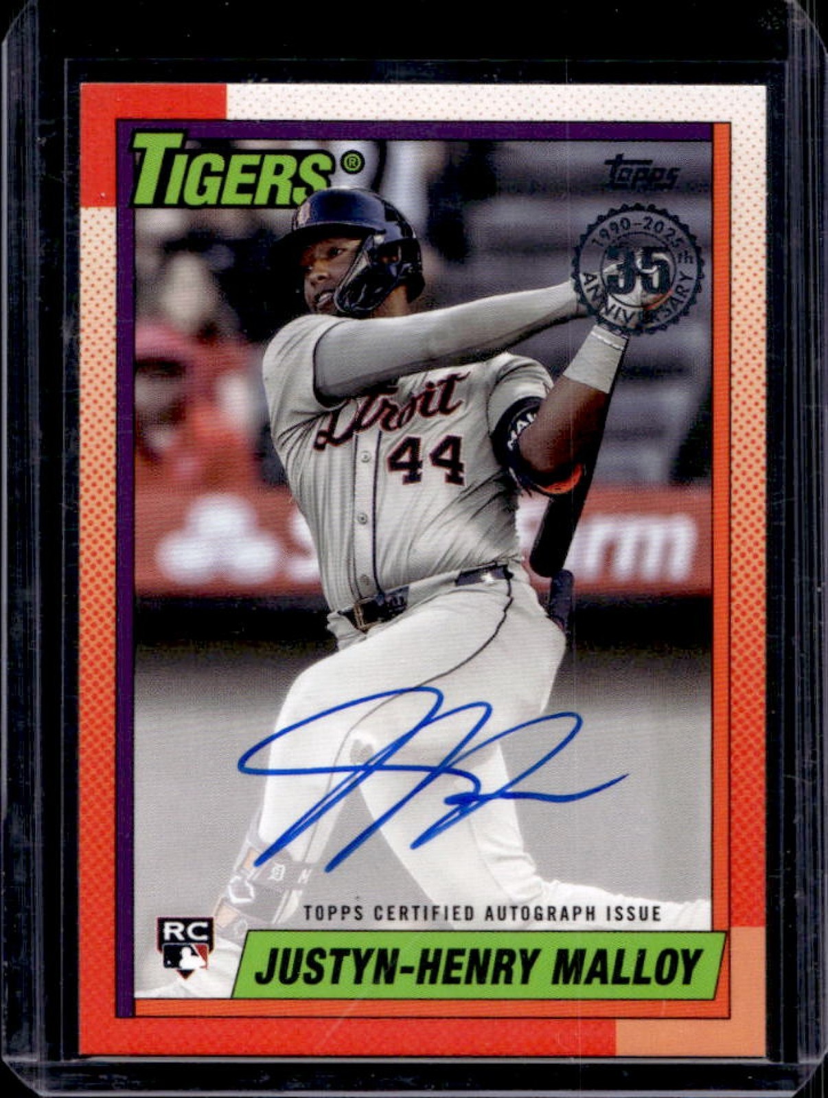2025 Topps Justyn-Henry Malloy 1990 Auto (Series 2) RC #90B2-JMY Tigers