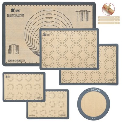 GUANCI Silicone Baking Mat Set of 6, Includes 25''x17.5'' Large, 2 Medium 16.5''...