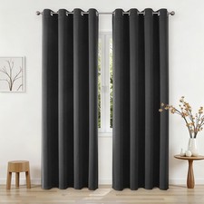 Joydeco 84Inch Blackout Curtains for Bedroom, 52W x 84L Pack of 2 , Grey