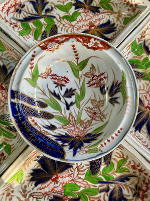 Early 19th Century John Rose Coalport Imari Thumb & Finger Serving Set