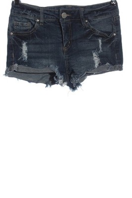REFUGE Jeansshorts Damen Kurze Hose Gr. DE 34 blau Casual-Look