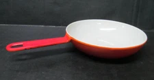 Vintage Descoware Enameled Cast Iron Skillet 6.5” Orange Flame