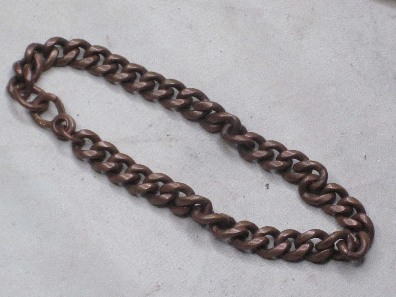 vintage marked copper solid chain link bracelet a… - image 2
