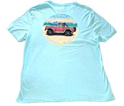 Mens CROWN & IVY aqua t shirt LARGE NEW jeep lab Southern Shores dog beach top