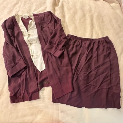 Vtg 90s Perceptions by Irene B Two Piece Skirt & Jacket Set Purple Dressy Outfit
