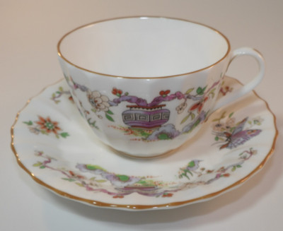 Royal Worcester Pekin kannelierte Teetasse & Untertasse um 1970 sehr guter Zustand