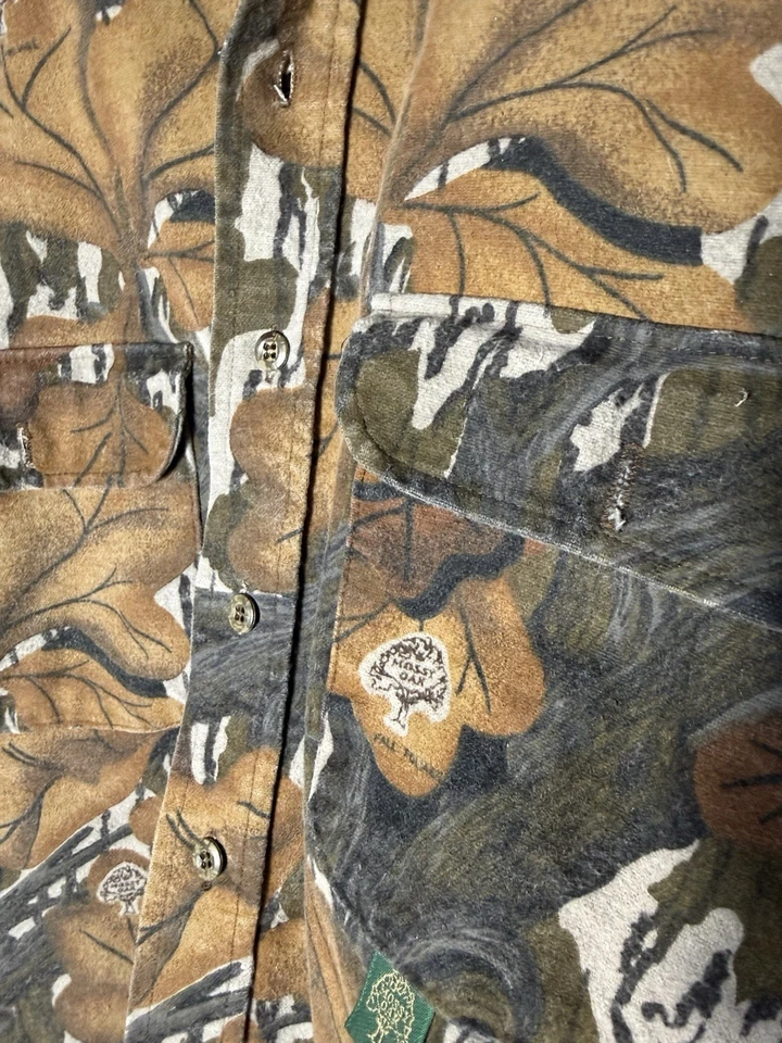 Conjunto de Camisa y Pantalones Vintage Otoño Follaje Roble Mossy Abotonados 2 Escogidos Talla Grande Foto 3 de 4