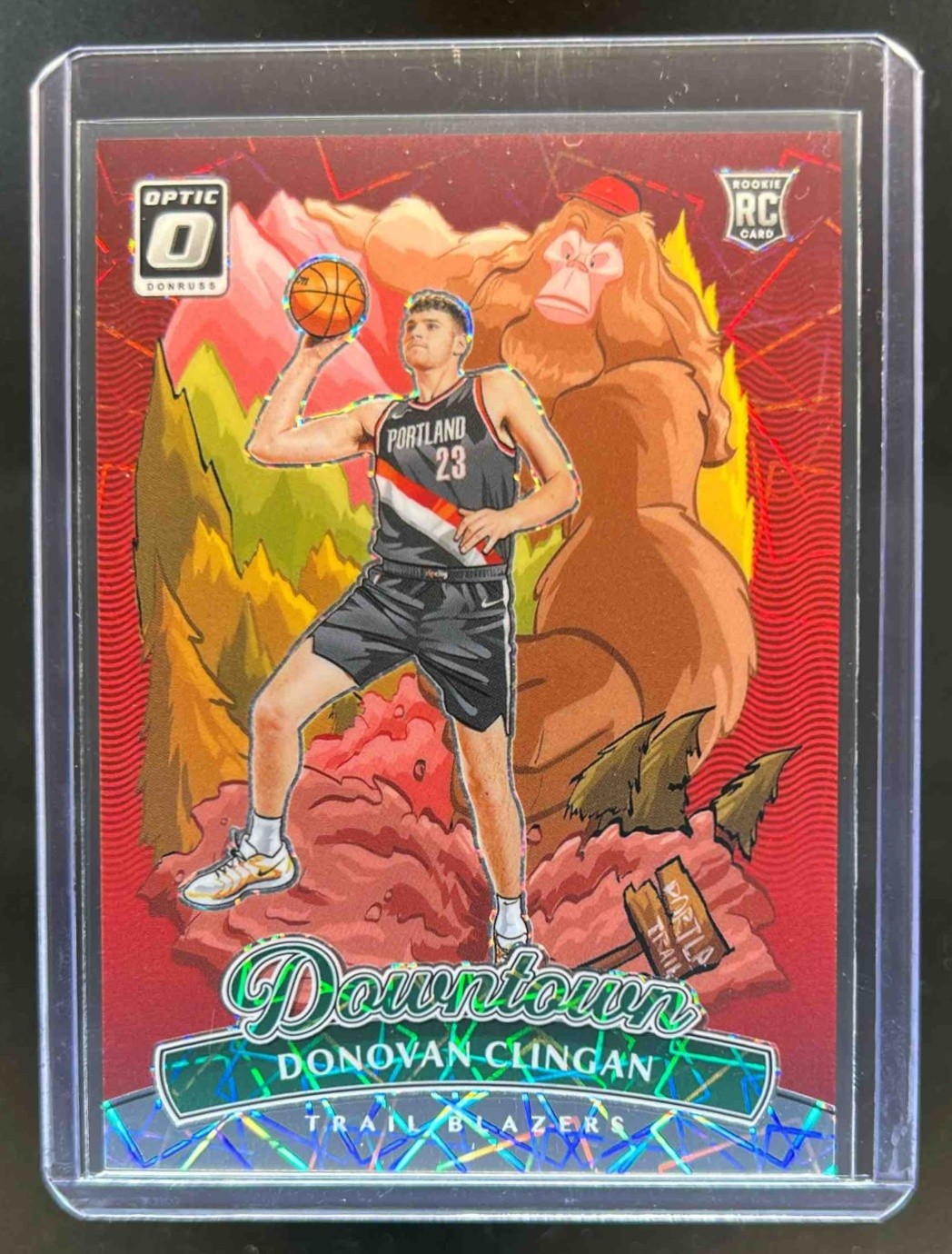 2024-25 Donruss Optic Donovan Clingan Downtown RC SP #22 Trail Blazers