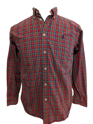 RALPH LAUREN Shirt - rot kariert - Langarm - Größe XS (L 16-18 Jahre)