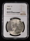1924 Silver Peace Dollar $1- NGC MS 65