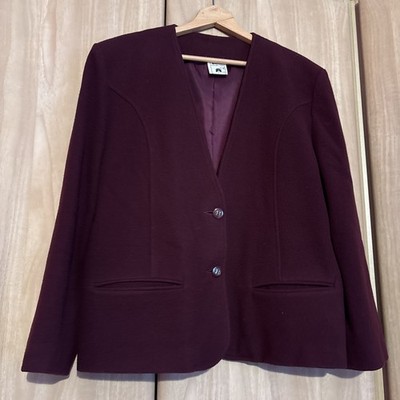 Vintage Clover Collection 100% Wolle Blazer Jacke Top Zustand
